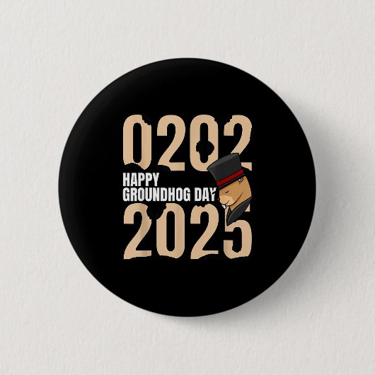 楽しいハッピーラクダの日の2月2日2025休日 缶バッジ (正面)