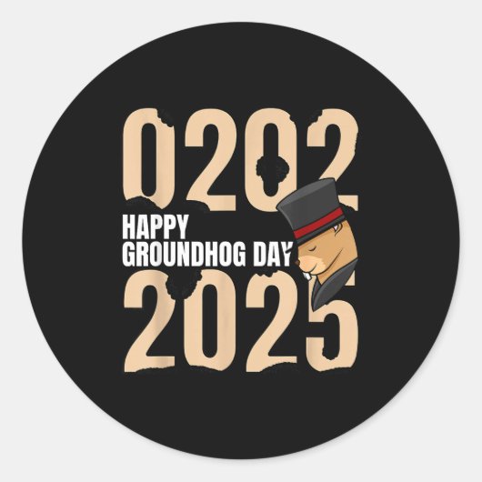 楽しいハッピーラクダの日2月2日2025休日 ラウンドシール (正面)