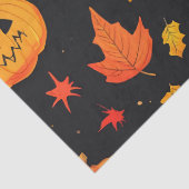 楽しいハロウィンのかぼちゃと葉のプリント 薄葉紙 (詳細)