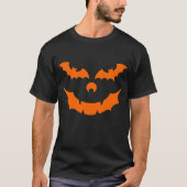 楽しいハロウィンのオレンジ色のかぼちゃの顔 Tシャツ (正面)