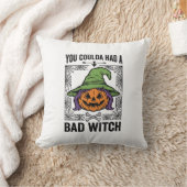 楽しいハロウィンのカボチャの魔女 クッション (ブランケット)