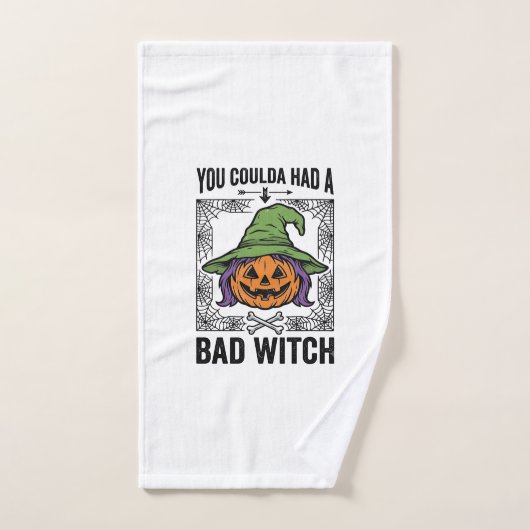 楽しいハロウィンのカボチャの魔女 ハンドタオル (ハンドタオル)