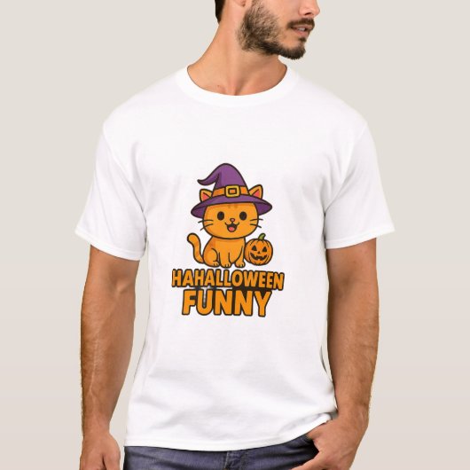 楽しいハロウィンのカボチャ - 明るくて遊び心のあるカートゥーン Tシャツ (正面)