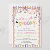 楽しいハロウィンの女の子の誕生日招待状 招待状 (正面)