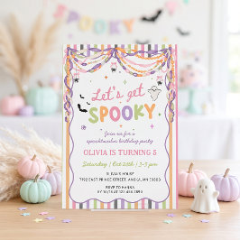 楽しいハロウィンの女の子の誕生日招待状 招待状
