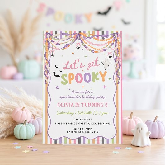 楽しいハロウィンの女の子の誕生日招待状 招待状