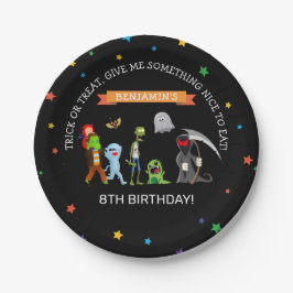楽しいハロウィンの子供のコスチューム誕生日パーティー ペーパープレート