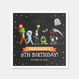 楽しいハロウィンの子供の誕生日パーティー スタンダードカクテルナプキン
