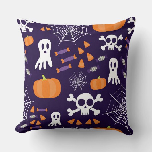 楽しいハロウィンパターン クッション (正面)