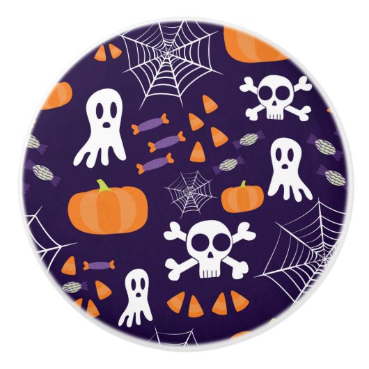 楽しいハロウィンパターン セラミックノブ (正面)
