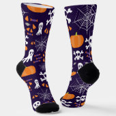 楽しいハロウィンパターン ソックス (傾斜あり)
