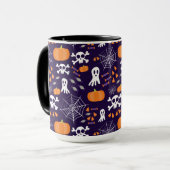 楽しいハロウィンパターン マグカップ (正面左)