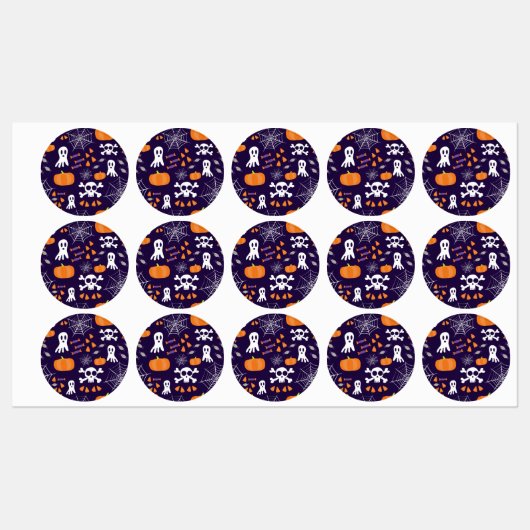楽しいハロウィンパターン ラベル (シート)