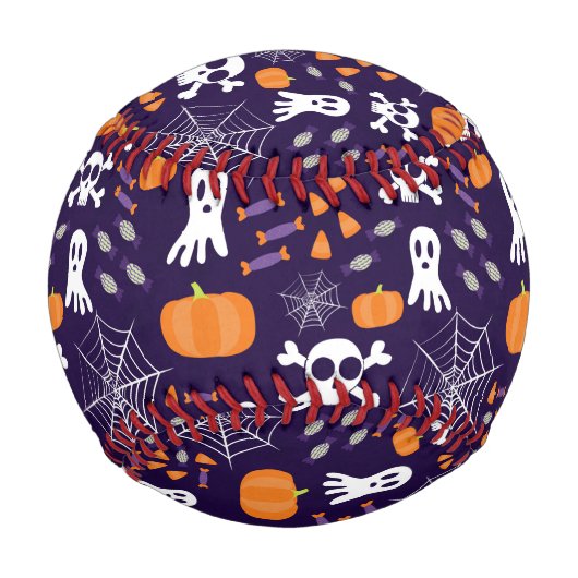 楽しいハロウィンパターン 野球ボール (正面)