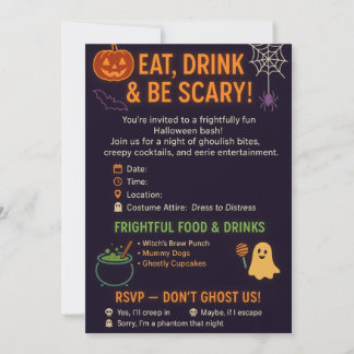 楽しいハロウィンパーティーの招待状 招待状