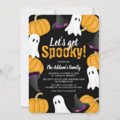 楽しいハロウィンパーティーの招待状「Let's Get Spooky!」 招待状 (正面)