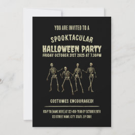 楽しいハロウィンパーティー。おかしいスケルトン 招待状