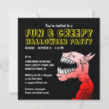 楽しいハロウィン+クリーピーパーティーの招待状