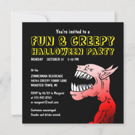 楽しいハロウィン+クリーピーパーティーの招待状 招待状