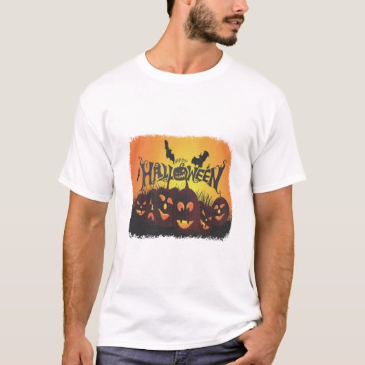楽しいハロウィン 幸せなデザイン Tシャツ (正面)