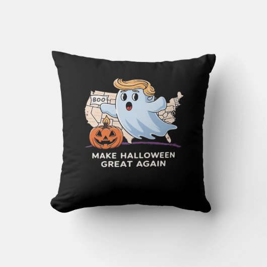 楽しいハロウィーンのトランプキン - ハロウィーンをより良く クッション (正面)