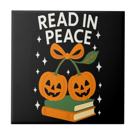楽しいハロウィーンの本 読書のお供に タイル (正面)