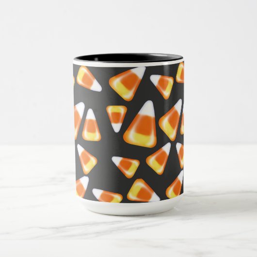 楽しいハロウィーンキャンディーパターン、おもしろいキャンディーコーンおやつ マグカップ (中央)