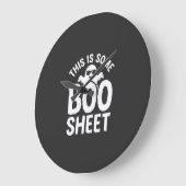 楽しいハロウィーン ブーシート幽霊デザイン_1 ラージ壁時計 (傾斜)