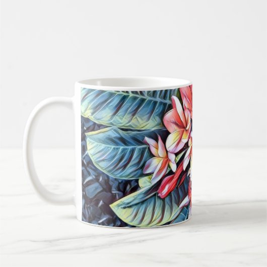 楽しいハワイアンプルメリアmag コーヒーマグカップ (左)