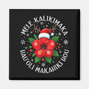 楽しいハワイサンタクリスマスツリーサーフィン休暇7月 マグネット