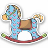 楽しいハートロッキングホース輪郭ステッカー シール (正面)