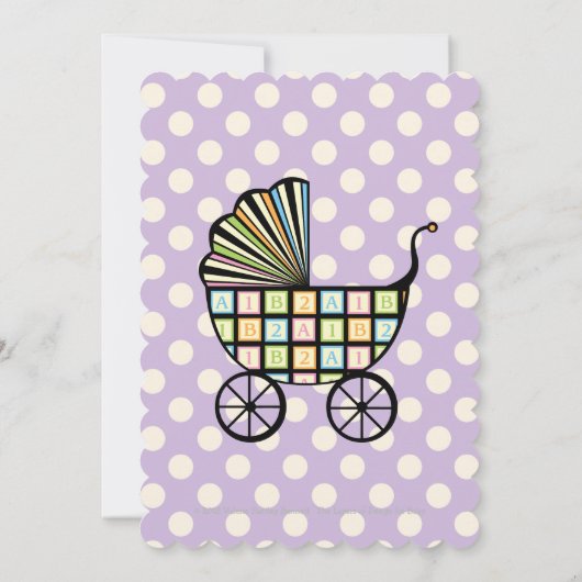 楽しいハートロッキング馬シャワー招待状 招待状 (裏面)