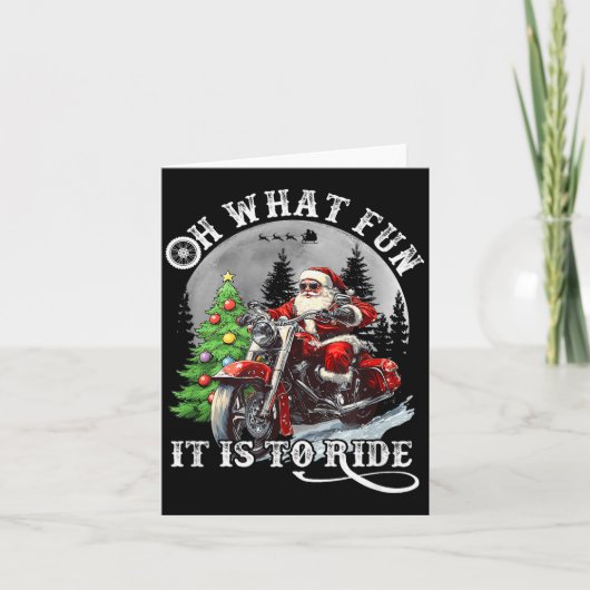 楽しいバイクに乗るクリスマス カード (正面)