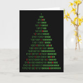 楽しいバイナリークリスマスツリーコンピュータープログラマーと カード (黄色い花)
