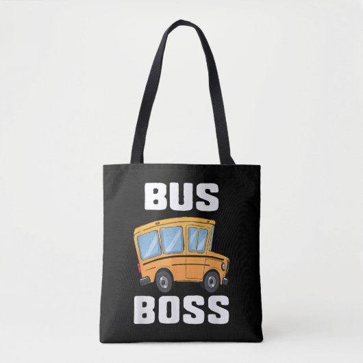 楽しいバスのボス スクールバスの運転手 トートバッグ (正面)
