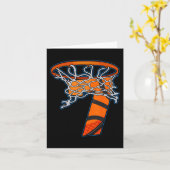 楽しいバスケットボールチームスポーツファン7歳7歳の誕生日 カード (黄色い花)