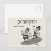 楽しいババリアの男がオクトーバーフェストのポストカードに招待 シーズンポストカード (正面/裏面)