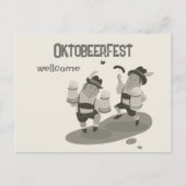 楽しいババリアの男がオクトーバーフェストのポストカードに招待 シーズンポストカード (正面)
