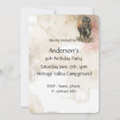 楽しいバフロー ビジョン 動物園 誕生日 招待状 (裏面)