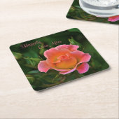 楽しいバラ スクエアペーパーコースター (アングル)