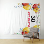 楽しいバルーン 30歳誕生日バックドロップ、写真撮影ブース タペストリー (インサイチュ(横))
