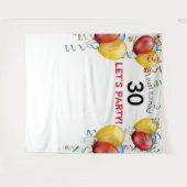 楽しいバルーン 30歳誕生日バックドロップ、写真撮影ブース タペストリー (正面(横))