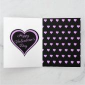 楽しいバレンタインデーのピンクのハート カード (内部)