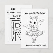 楽しいバレンタインRIHNOぬりえ迷路教室 サンキューカード (正面/裏面)