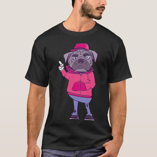 楽しいパグのライフデザインアクティブ 539 Tシャツ (正面)