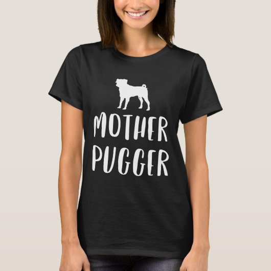 楽しいパグママ パグ好きなママ 犬 Tシャツ (正面)