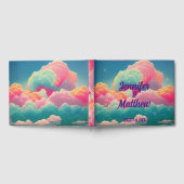 楽しいパステルカラーのコットンキャンディークラウド ゲストブック (全面)