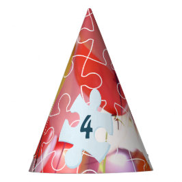 楽しいパズル4歳の誕生日 パーティーハット