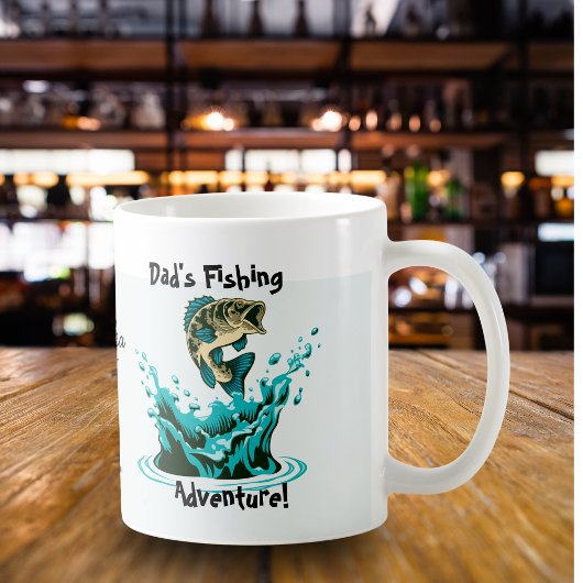 楽しいパパの釣り冒険 名前変更可能 コーヒーマグカップ