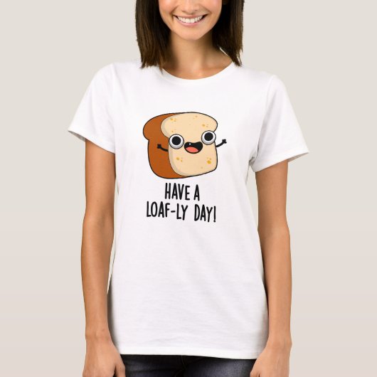 楽しいパンしゃれで「いいパンの日を」 Tシャツ (正面)